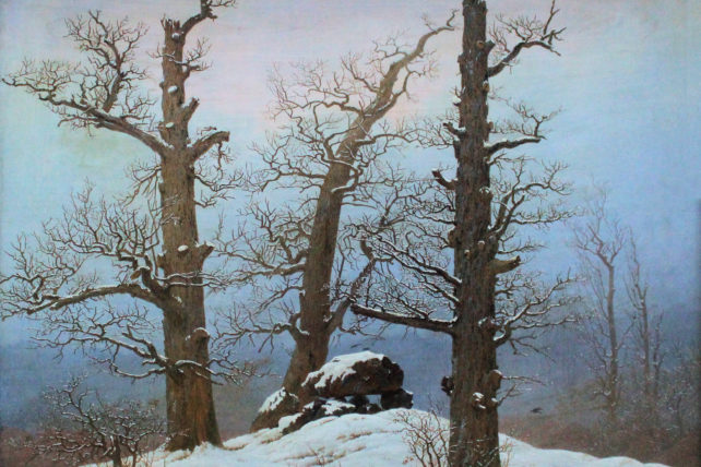 Exposition Caspar David Friedrich, Hünengrab im Schnee, Dresde, Allemagne (Albertinum)